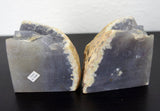 Vintage Set of Blue Sliced Geode Bookends