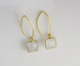 Handmade Gold Moonstone Drop Earrings
