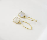 Handmade Gold Moonstone Drop Earrings