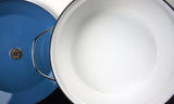 Vintage Turquoise Blue Cathrineholm Lotus Shallow Dutch Oven