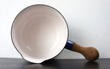 Vintage Dansk Kobenstyle 1.5 Qt Blue Sauce Pan with Teak Handle