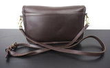 Vintage Brown Coach Convertible Clutch Bag with Turn Lock Closure, Cross Body Purse