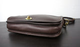 Vintage Brown Coach Convertible Clutch Bag with Turn Lock Closure, Cross Body Purse