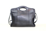 Vintage Black Coach Large Shopper Tote Bag with Cut Out Handles