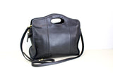 Vintage Black Coach Large Shopper Tote Bag with Cut Out Handles