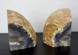 Vintage Set of Blue Sliced Geode Bookends