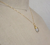 Handmade Gold Crystal Quartz Briolette Jewelry - Necklace