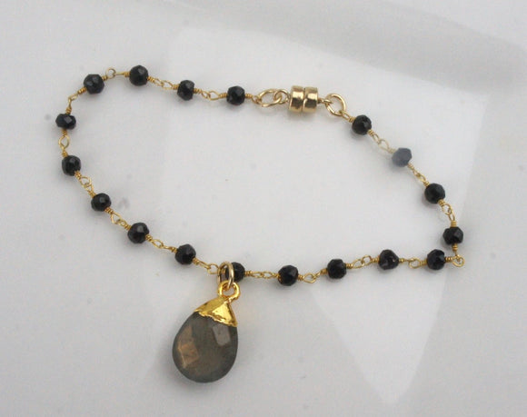 Handmade Gold Labradorite Briolette Jewelry - Bracelet