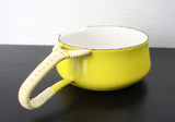 Vintage Dansk Kobenstyle Yellow Butter Warmer With Wrapped Handle