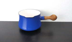 Vintage Dansk Kobenstyle 1.5 Qt Blue Sauce Pan with Teak Handle