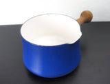Vintage Dansk Kobenstyle 1.5 Qt Blue Sauce Pan with Teak Handle