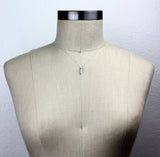 Tiny Moonstone Spike Short Pendant Necklace Silver