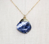 Handmade Blue Sodalite Gold Necklace