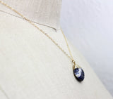 Handmade Blue Sodalite Gold Necklace