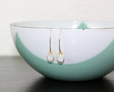 Handmade Tiny Round Gold Moonstone Earrings