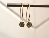 Handmade Tiny Round Gold Moonstone Earrings