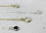 Handmade Tiny Round Short Pendant Necklaces - Labradorite, Moonstone, Crystal Quartz