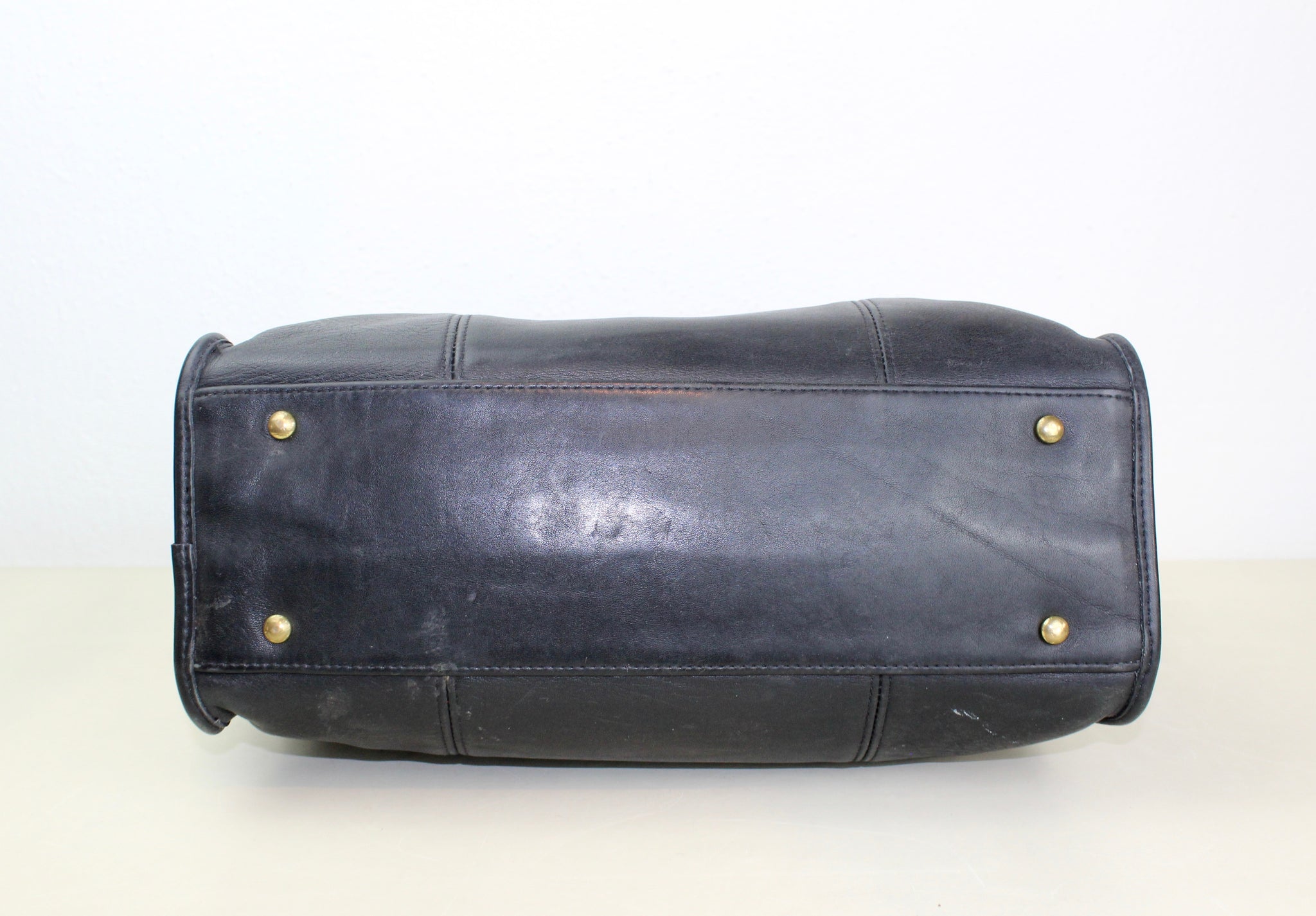 Vintage Black Coach Large Shopper Tote Bag with Cut Out