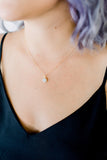 Handmade Tiny Round Short Pendant Necklaces - Labradorite, Moonstone, Crystal Quartz