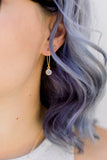 Handmade Tiny Round Gold Moonstone Earrings