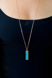 Handmade Turquoise Bar Pendant Gold Necklace